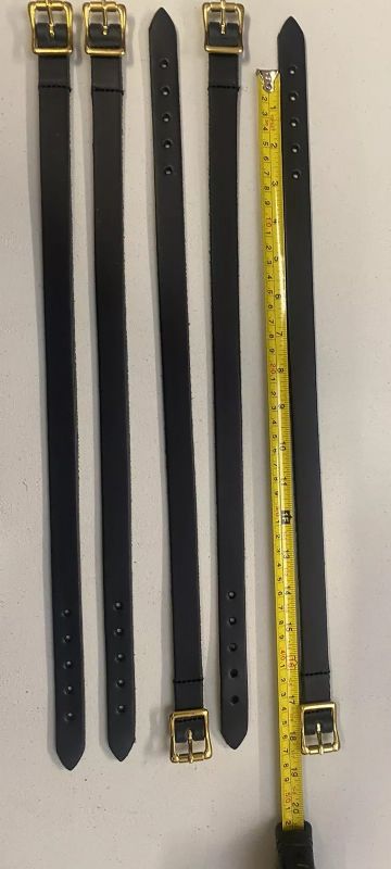 Utility Strap - Black HIDE Leather 457mm x 19mm - Solid Brass Buckle